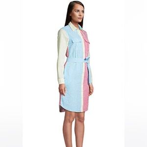 Women's Long Sleeve Seersucker Button Front Shirt Dress / Size: Large / like new